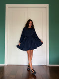 Abito con cintura cupro wash blu scuro