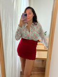 Combo “al contrario”  pareo + camicia • rosso e verde