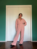 Pantalone sartoriale con le pince rosa