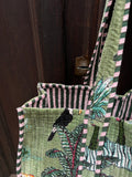 Maxi borsa trapuntata in velluto • verde leopardi