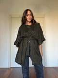 Kimono in maglina verde maculato
