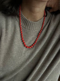 Collana perle rosse
