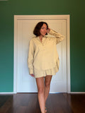 Camicia ampia misto lino crema