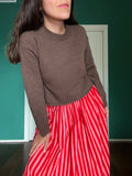 Set gonna + maglione • rosso, rosa e cioccolato