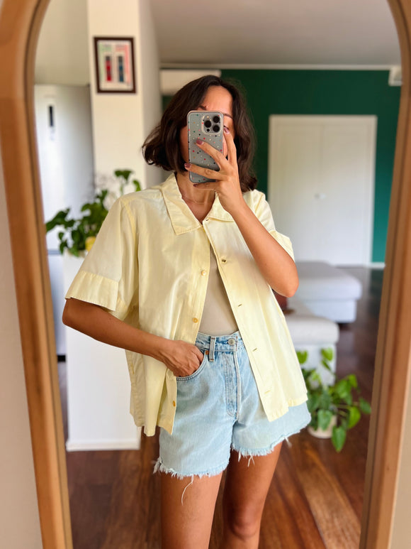 Camicia di cotone butter yellow
