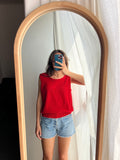 Top in maglia rosso