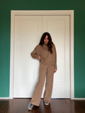 Maglione squadrato lana merino cammello