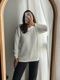 Maglione bianco intrecciato