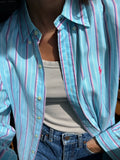 Camicia Ralph Lauren righe rosa e verde acqua