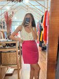 Minigonna di lino fuxia