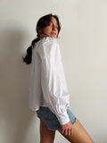 PRE ORDINE • Camicia con laccetti cotone bianca