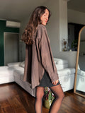 PRE ORDINE • Camicia sartoriale pura seta marrone sfumata