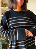 PRE ORDINE • Maglione over nero righe noce