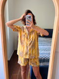 Pigiama corto giallo tigri