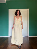 Abito lungo con la schiena nuda • beige