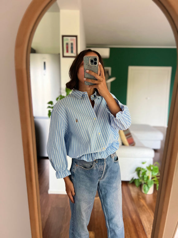 Camicia Gilbi Ralph Lauren azzurra righe bianche