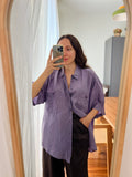 Camicia di seta indaco-lilla