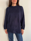 Maglione traforato blu