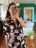 Camicione marrone a fiori