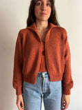 Cardigan corto cotone terracotta