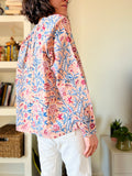 Camicia stampata con laccetto cipria