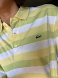 Polo Gilbi Lacoste righe verdine e gialline