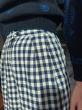 Pantalone di lana a quadretti blu