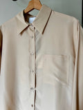 Camicia sartoriale satin beige
