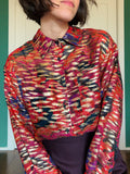 Camicia sartoriale seta rossa e oro