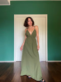 Abito lungo con la schiena nuda • verde
