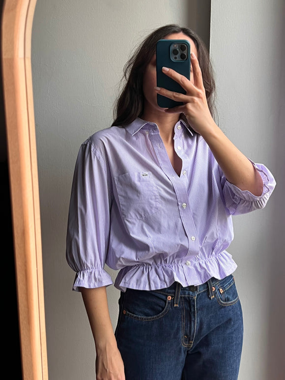 Camicia Gilbi Lacoste righine lilla