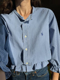 Camicia Gilbi Ralph Lauren quadretti blu senza colletto