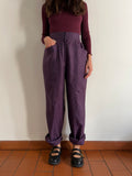 Pantalone a quadretti viola