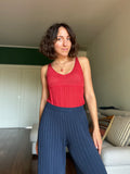 Top in maglia lavorata di cotone fragola