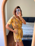 Pigiama corto giallo tigri