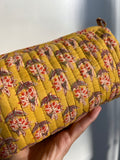 Beauty case di cotone senape