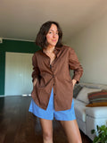 Camicia ampia cotone leopardato