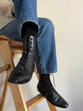 Stivaletto nero stringato