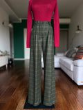 PRE ORDINE • Pantalone sartoriale lana tartan verdone • DUE MODELLI