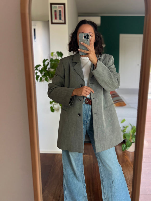 Blazer lungo grigio mélange