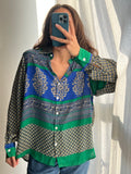Camicia indiana modello maschile fiorellini blu