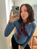 Foulard di seta bordeaux fantasia