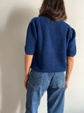 Cardigan mezza manica blu