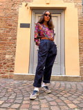 Pantalone blu con pince