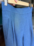 Pantalone Carlo lino spigato blu