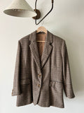 Blazer pied de poule beige e grigio