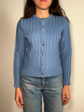 Cardigan azzurro lana pesante