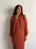 Cardigan corto cotone terracotta