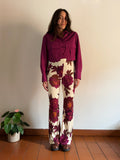 PRE ORDINE • Pantalone a zampa fiori ciclamino