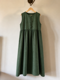PRE ORDINE • Abito Bea verde • lungo • senza maniche